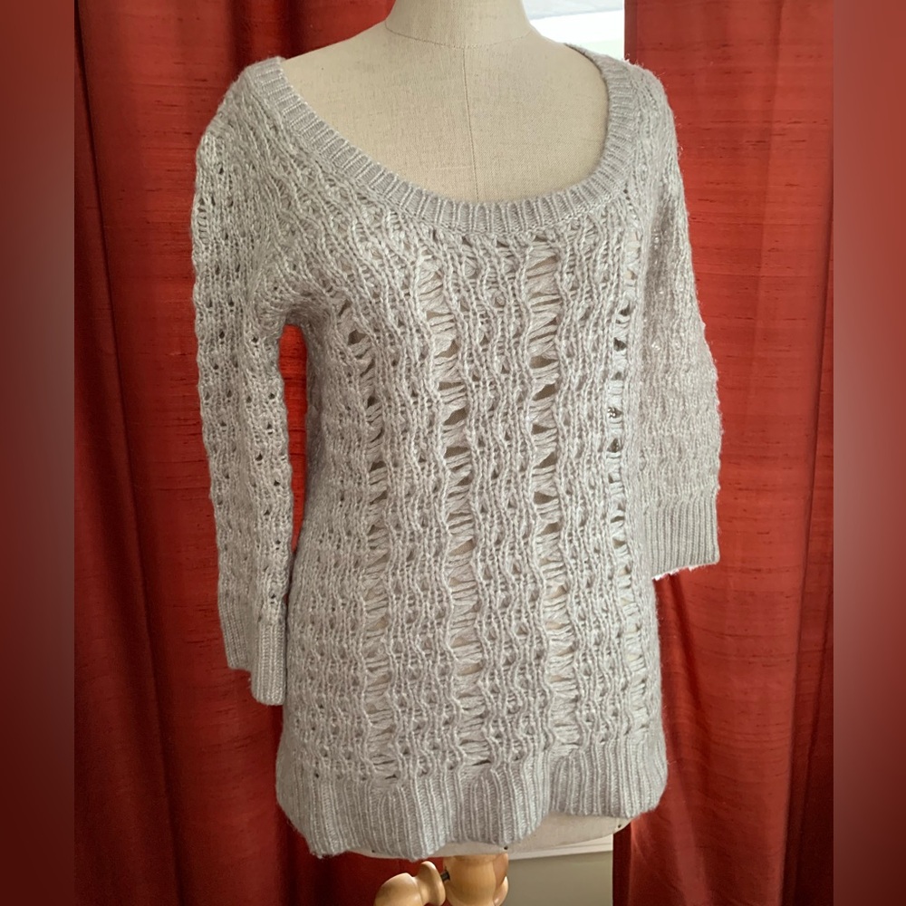 Aphorism Gray Open-Knit Sweater